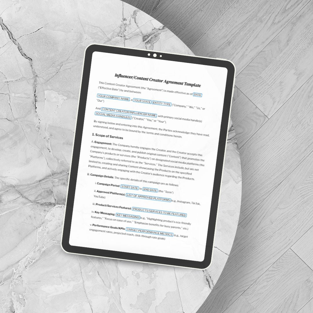 INFLUENCER/ CONTENT CREATOR AGREEMENT