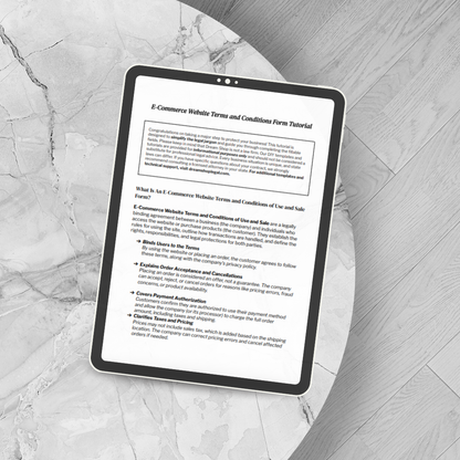 E-Commerce Website Terms and Conditions
