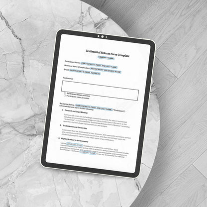 TESTIMONIAL RELEASE FORM