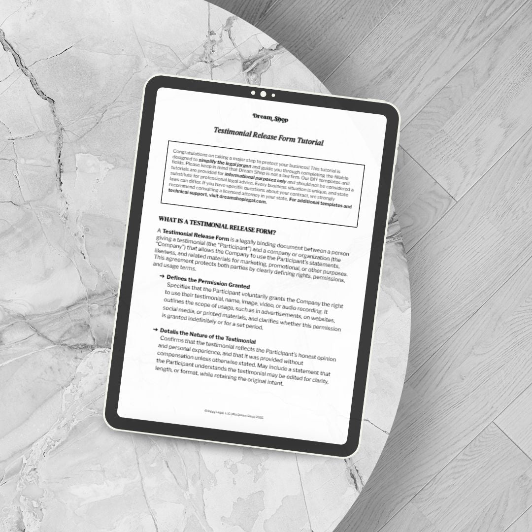 TESTIMONIAL RELEASE FORM